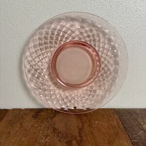 Fostoria American Cube Plate‎ Pink Cubist Depression Glass 8 inch Dinner Plate